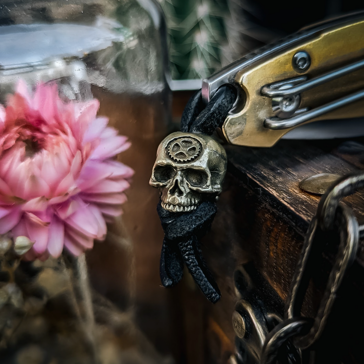 Tempus Fugit Skull Bead | Carpe Diem EDC