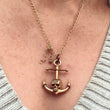 Load image into Gallery viewer, Tempus Fugit Anchor Skull bronze on necklace