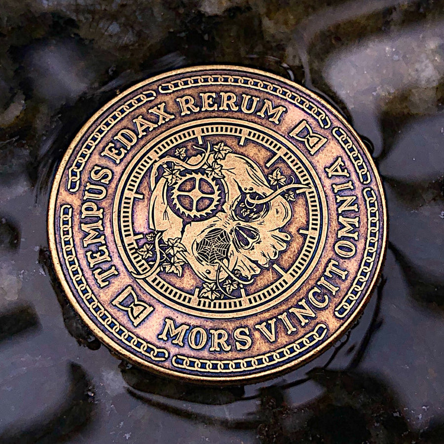 Carpe Noctem Coin - Antique Bronze (front)