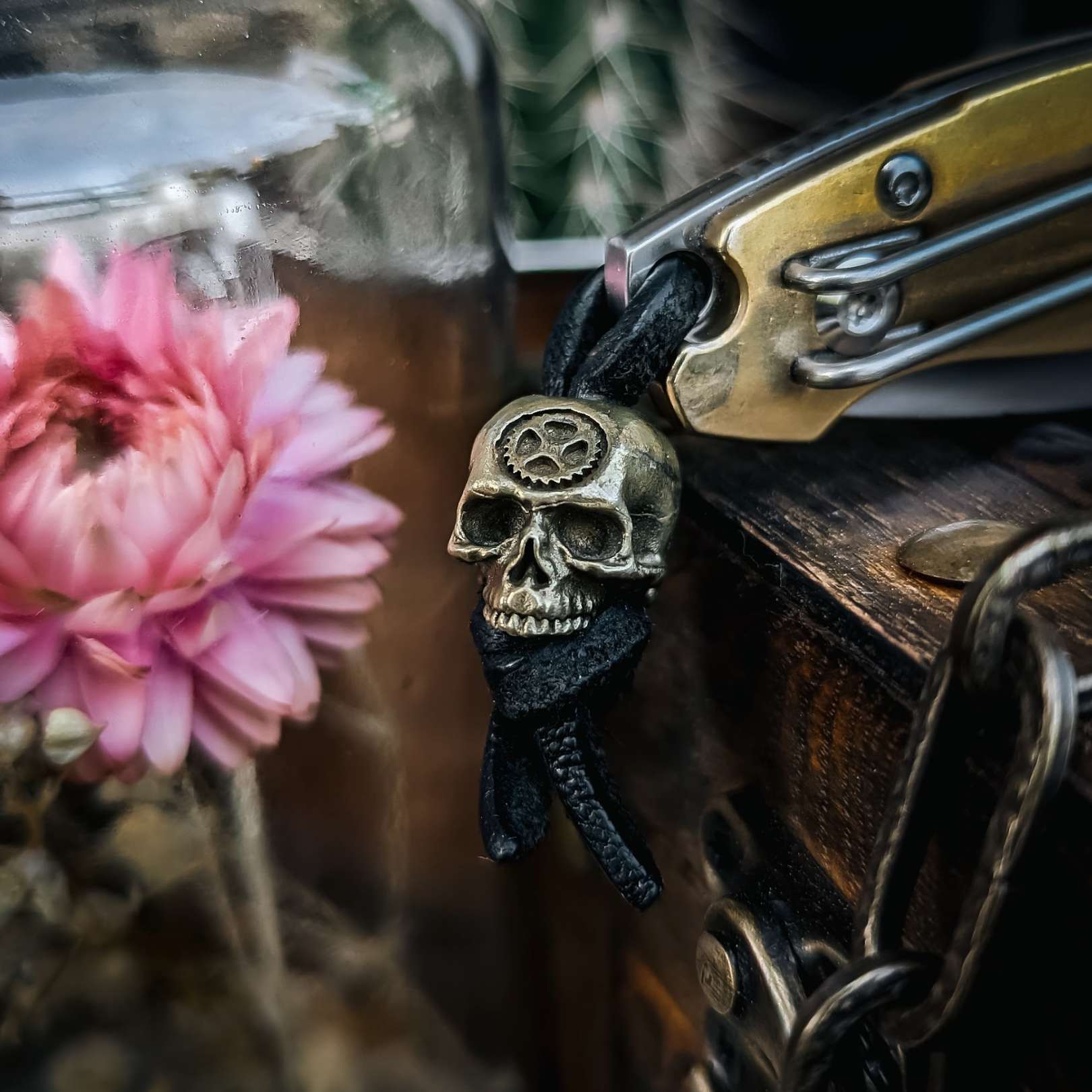 Tempus Fugit Skull Bead | Carpe Diem EDC
