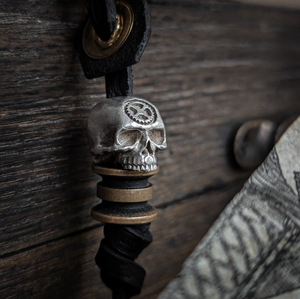 Tempus Fugit Skull Bead