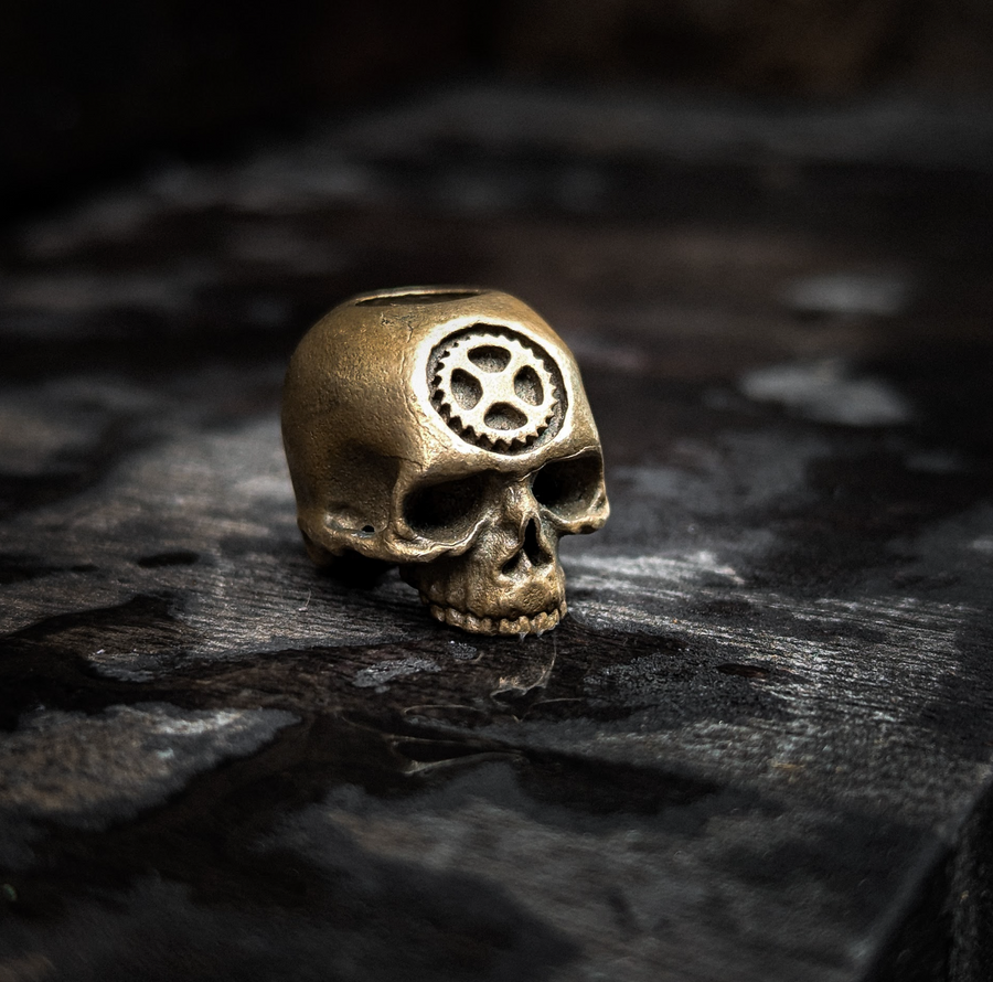 Tempus Fugit Skull Bead