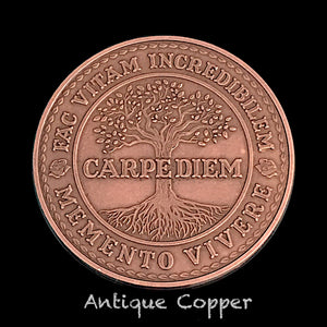 Carpe Diem Coin - Antique Copper (back)
