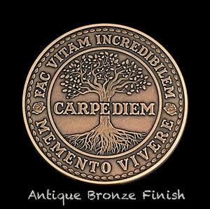 Carpe Diem Coin - Antique Bronze (back)