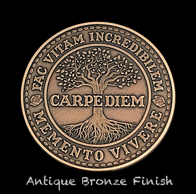 Carpe Diem Coin - Antique Bronze (back)