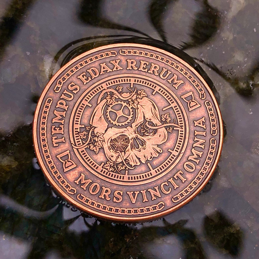 Carpe Noctem Coin - Antique Copper (front)