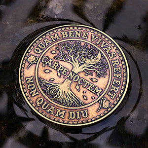 Carpe Noctem Coin - Antique Bronze (back)